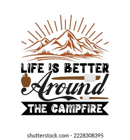 Life is better around the campfire
Vector illustration with hand-drawn lettering on texture background prints and posters. Calligraphic chalk design