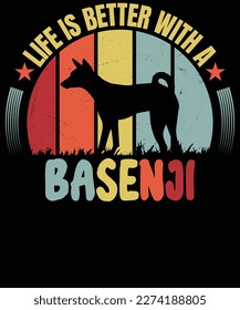 Life is better with a Basenji Shirt, for Basenji lovers, Best Basenji Dog Lovers, Basenji Dad Mom Dad Owner Christmas Birthday Gift Essential T-Shirt