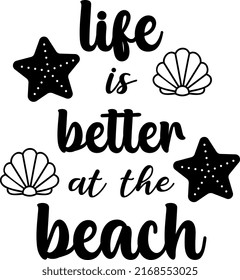 Life is better at the beach. Summer design.
