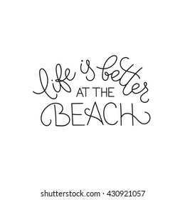 Life Better Beach Summer Wording Isolated Stock Vector (Royalty Free ...