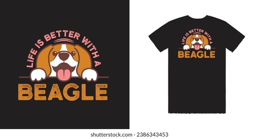 La Vida Es Mejor Con Beagle Vector T Shirt Diseño Perro T Shirt Diseño De Camisas Tee Beagle T Shirt Diseño Beagle Tee Typography T Shirt Diseño Typografía Tee