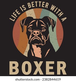 life is better with a boxer.with patches for t-shirts and other uses. svg