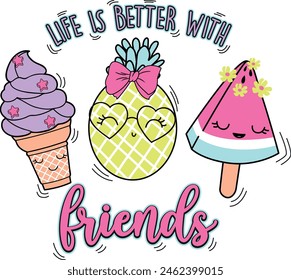 life better friends fruit ice cream