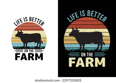 Life is better on the farm funny farming lawn mower gift shirt for farmer | Retro vintage farming t shirt
