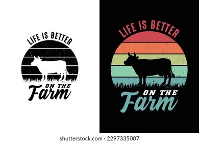 Life is better on the farm funny farming lawn mower gift shirt for farmer | Retro vintage farming t shirt