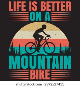 life is better on a mountain bike .with patches for t-shirts and other uses