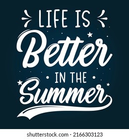 La vida es mejor en verano diseño de tipografía personalizada svg para camisetas y mercadería, letras tipográficas de verano