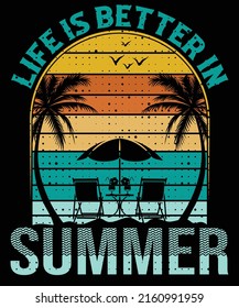 Life is better in summer T-shirt design for summer lovers.