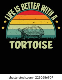 Life is Better with a tortoise vintage T-shirt Design