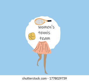 Life is better when you play tennis hand drawn vector lettering. Sportswear and sport equipment flat illustration with typography. Handwritten positive phrase inscription isolated doodle drawing.stick