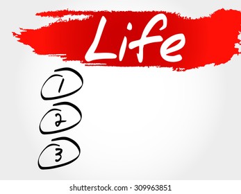 Life blank list, health concept