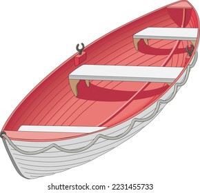Life Boat Dingy Vector Illustration