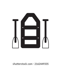 Life boat icon in black flat glyph, filled style isolated on white background
