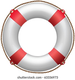life buoy against white background, abstract vector art illustration