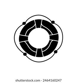 Life buoy black hand drawn icon