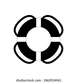Life Buoy Black Icon,Vector Illustration, Isolated On White Background Label. EPS10