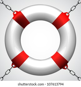 life buoy in chains, abstract vector art illustration; image contains gradient mesh