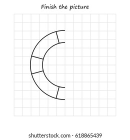 life buoy  copy and coloring the picture, educational game for preschool
,children (kids). Complete the picture