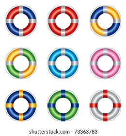 life buoy in different colours