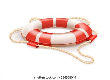 Life buoy for drowning rescue. Eps10 vector illustration. Isolated on white background