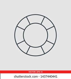 Life buoy flat icon, vector illustration on gray background