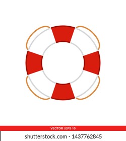 Life buoy flat icon, vector illustration on white background