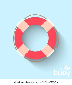 Life Buoy In Flat Style