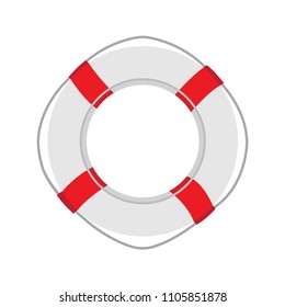 Life buoy flat vector drawing