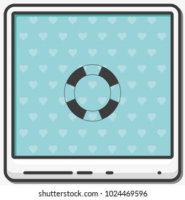 Life buoy flat vector icon.