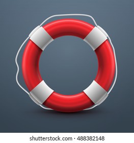 Life Buoy. High Quality. Help SOS Concept. Vector Illustration.