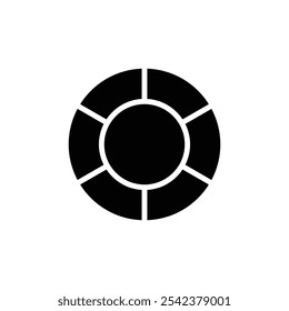 Life buoy icon Black and white outline vector