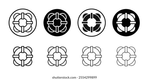 Life buoy icon Black and white outline vector