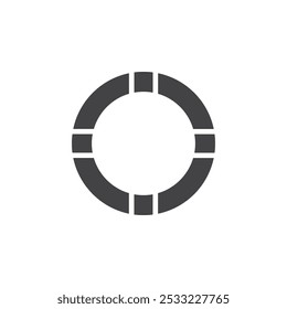 Life buoy icon Flat simple outline set