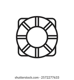 Life buoy icon Flat vector set outline