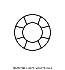 Life buoy icon Isolated flat vector in outline