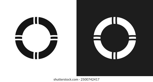 Life buoy icon line art vector