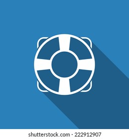 life buoy icon with long shadow