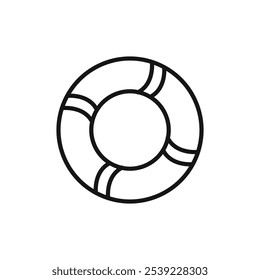 Life buoy icon outline collection or set in black and white