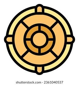 Life buoy icon outline vector. Water ski. Sport summer color flat