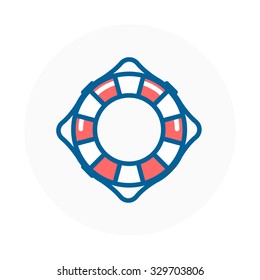 Life buoy icon suitable for info graphics, websites and print media. Colorful vector, flat icon, clip art.