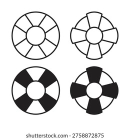 Life buoy icon symbols vector set