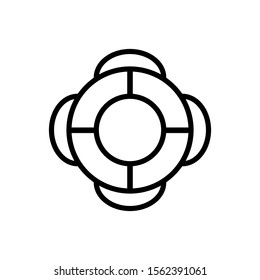 Life Buoy icon template color editable. Life preserver. Life saving sign. Life ring symbol vector sign isolated on white background. Simple logo vector illustration for graphic and web design.