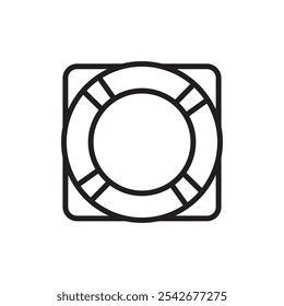 Life buoy icon Thin line art isolated