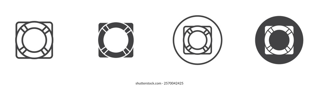 Life buoy icon Thin line art isolated