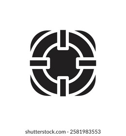 Life buoy icon Vector flat thin line illustration