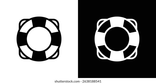 Life buoy icon Vector in flat style. Collection silhouettes