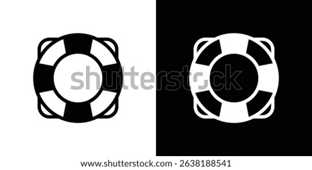 Life buoy icon Vector in flat style. Collection silhouettes