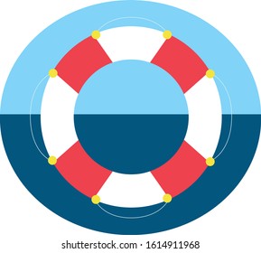 Life buoy icon vector illustration. Cartoon style.