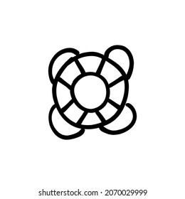 life buoy icon in vector. Logotype - Doodle