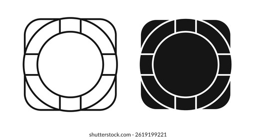 Life buoy icons for app UI designs on white background